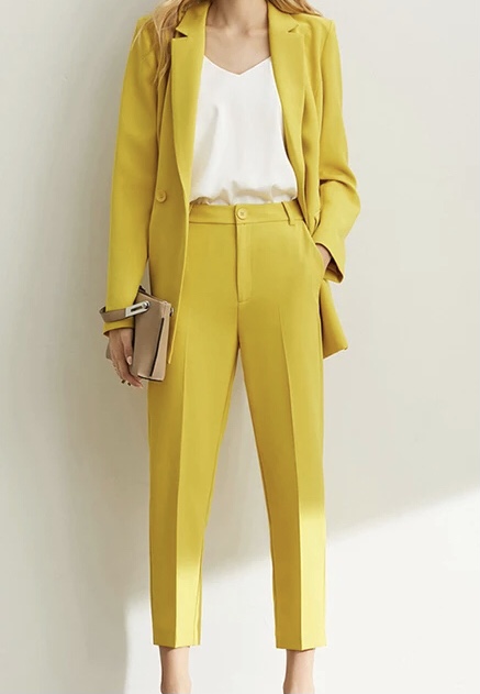Mustard Yellow Pantsuit for Women, Women's Formal Wear, Mustard Blazer  Trouser Suit for Business Women, Smart Casual Pantsuit Womens - Etsy