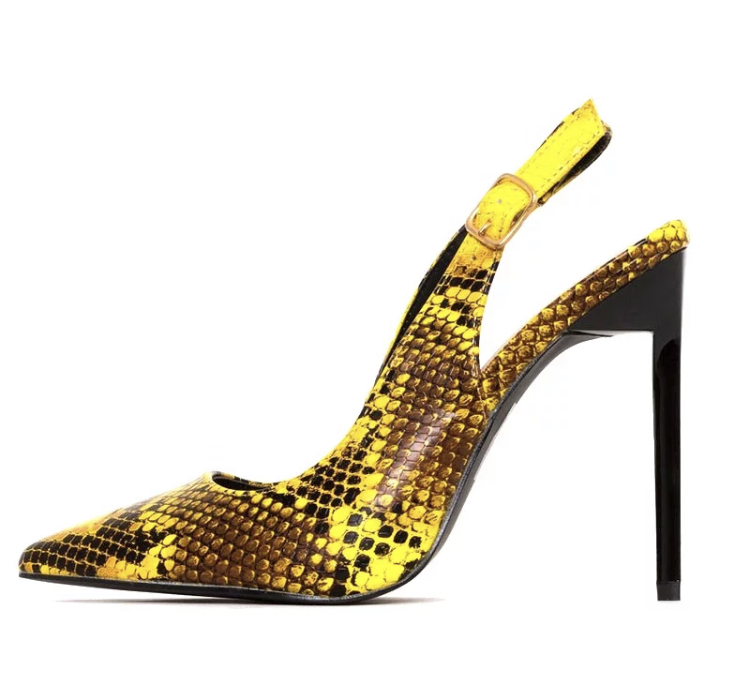 Yellow and black fashioned high heels – B20nline Fashion Store